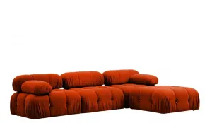 Hanah Home Rohová modulární sedací souprava Bubble 288 cm s taburetem cihlová