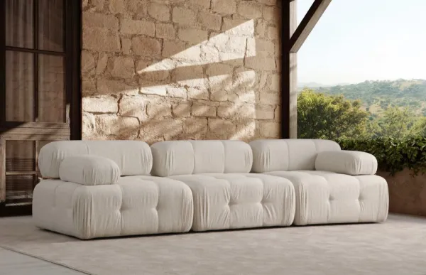 Trojmiestna pohovka Doblo 3 Seater ( L1-O1-1R) - Cream Bouclette
