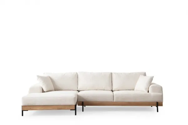 Rohová sedacia súprava / Rohová pohovka Eti Oak Left - White