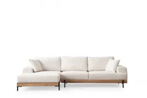 Rohová sedacia súprava / Rohová pohovka Eti Oak Left - White