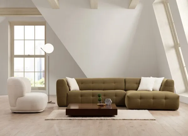Rohová sedacia súprava / Rohová pohovka Cady 3 Seater Right - Khaki
