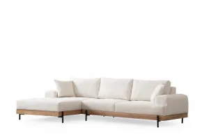 Rohová sedacia súprava / Rohová pohovka Eti Oak Left - White