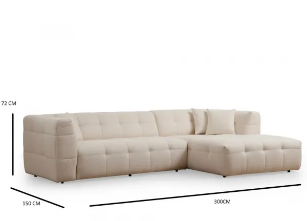 Rohová sedacia súprava / Rohová pohovka Cady 3 Seater Right - Beige