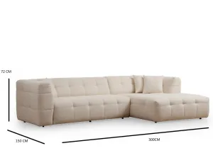 Rohová sedacia súprava / Rohová pohovka Cady 3 Seater Right - Beige