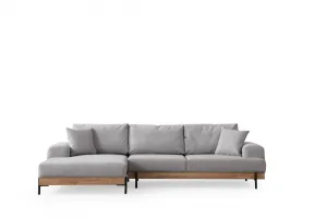 Rohová sedacia súprava / Rohová pohovka Eti Oak Left - Grey