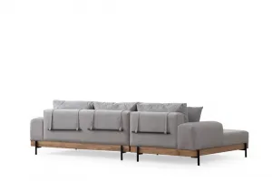 Rohová sedacia súprava / Rohová pohovka Eti Oak Left - Grey