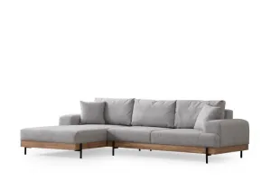 Rohová sedacia súprava / Rohová pohovka Eti Oak Left - Grey