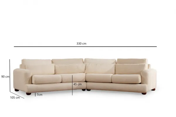 Štvormiestna pohovka River 4 Seater Right (L2-Xc Right) - Beige