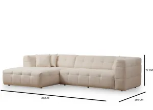 Rohová sedacia súprava / Rohová pohovka Cady 3 Seater Left - Beige