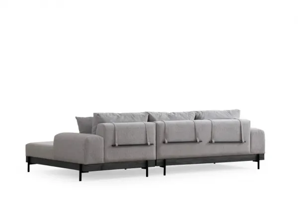 Rohová sedacia súprava / Rohová pohovka Eti Black Right - Grey
