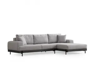 Rohová sedacia súprava / Rohová pohovka Eti Black Right - Grey