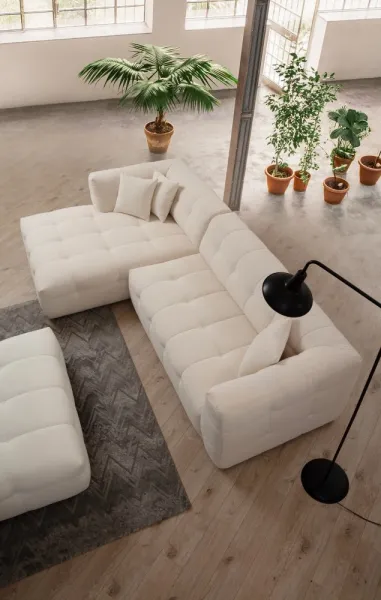 Rohová sedacia súprava / Rohová pohovka Cady 3 Seater Left - Beige