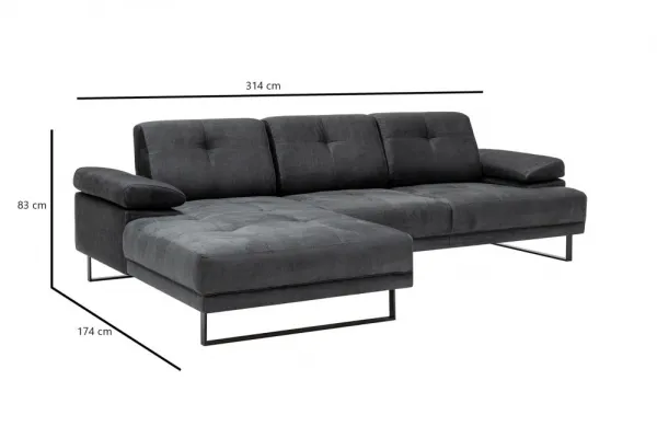 Rohová sedacia súprava / Rohová pohovka Mustang Large Left - Anthracite