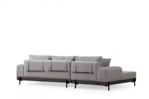 Rohová sedacia súprava / Rohová pohovka Eti Black Left - Grey