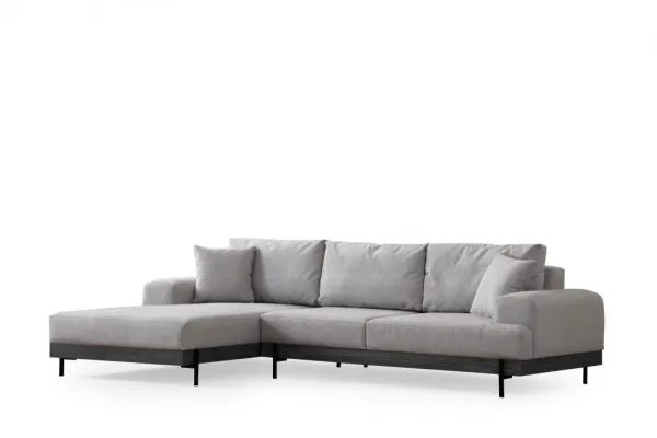 Rohová sedacia súprava / Rohová pohovka Eti Black Left - Grey