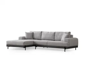 Rohová sedacia súprava / Rohová pohovka Eti Black Left - Grey