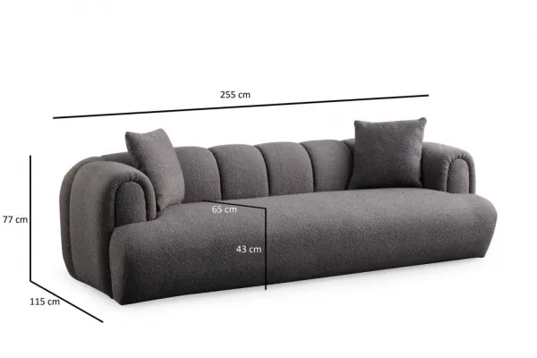 Trojmiestna pohovka Puffy 3 Plain - Anthracite