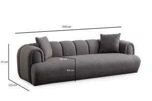 Trojmiestna pohovka Puffy 3 Plain - Anthracite