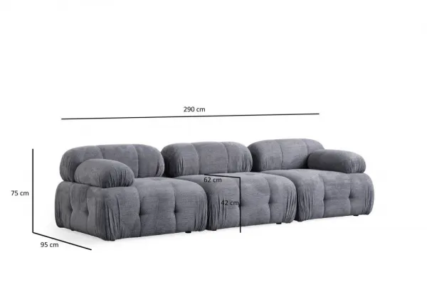 Rohová sedacia súprava / Rohová pohovka Petite 3 - Grey