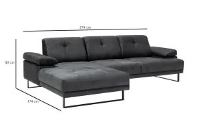 Rohová sedacia súprava / Rohová pohovka Mustang Small Left - Anthracite