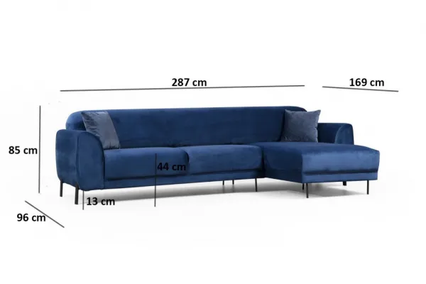 Rohová rozkladacia pohovka Image Corner Right ( L3-Chl ) - Navy Blue