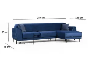 Rohová rozkladacia pohovka Image Corner Right ( L3-Chl ) - Navy Blue