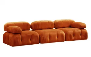 Hanah Home Třímístná modulární pohovka Bubble 288 cm samet oranžová