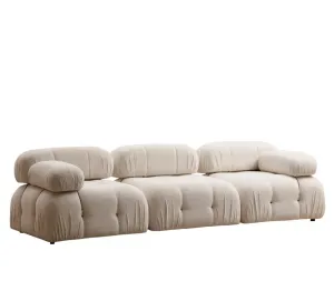 Hanah Home Třímístná modulární pohovka Bubble 288 cm bouclé krémová