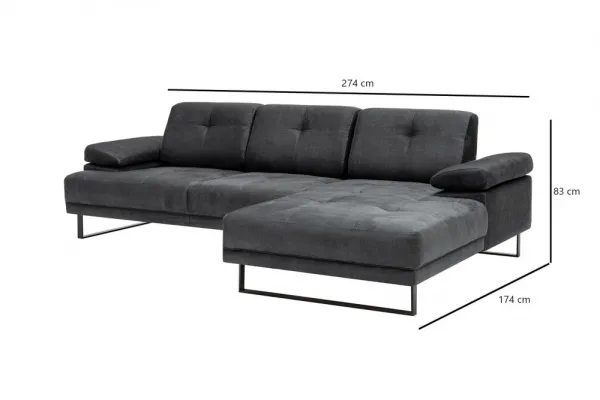 Rohová sedacia súprava / Rohová pohovka Mustang Small Right - Anthracite