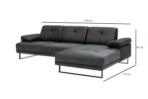 Rohová sedacia súprava / Rohová pohovka Mustang Small Right - Anthracite