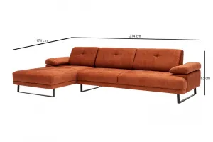 Rohová sedacia súprava / Rohová pohovka Mustang Small Left - Orange
