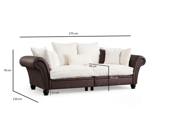 Trojmiestna pohovka Lawrence Lounge - Brown, White