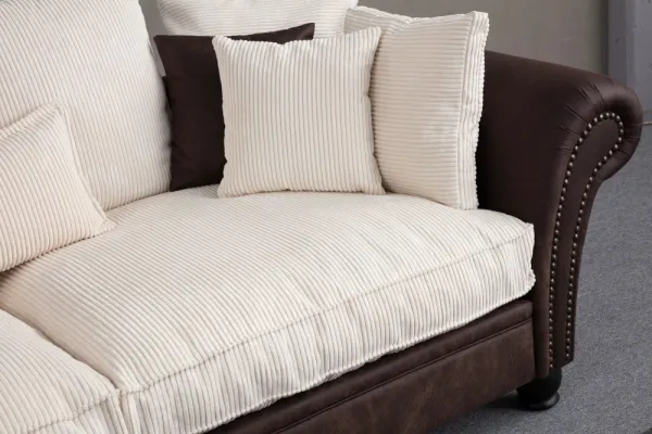 Trojmiestna pohovka Lawrence Lounge - Brown, White
