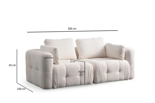 Dvojmiestna pohovka Amaris 2 Seater -White