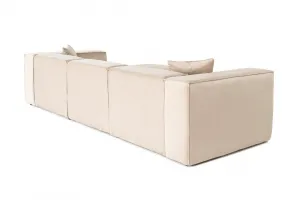 Rohová sedacia súprava / Rohová pohovka Lora (L1-O1-1R-POUFFE ) - Cream