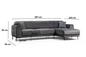 Rohová rozkladacia pohovka Image Corner Right ( L3-Chl ) - Anthracite