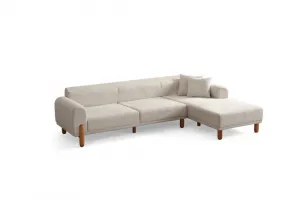 Rohová rozkladacia pohovka Lyke Right - Cream