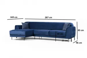 Rohová rozkladacia pohovka Image Corner Left ( Chl-3R ) - Navy Blue