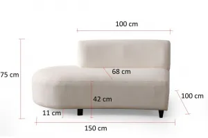 Rohová sedacia súprava / Rohová pohovka Pars Cream (1L + 1R) - Corner v2