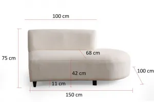 Rohová sedacia súprava / Rohová pohovka Pars Cream (1L + 1R) - Corner v2