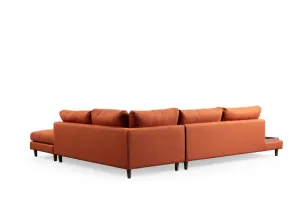 Rohová sedacia súprava / Rohová pohovka New Tulip With Pouf - Orange
