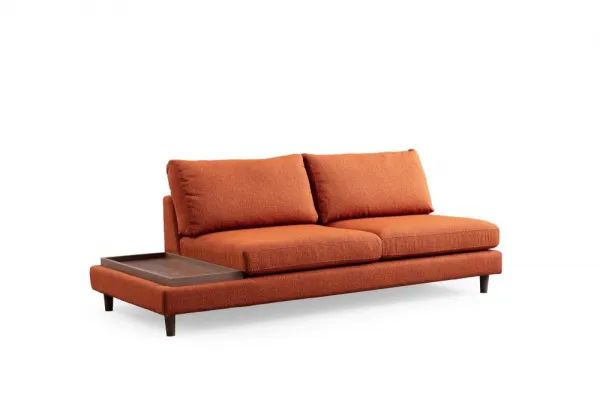 Rohová sedacia súprava / Rohová pohovka New Tulip With Pouf - Orange