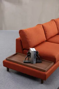 Rohová sedacia súprava / Rohová pohovka New Tulip With Pouf - Orange