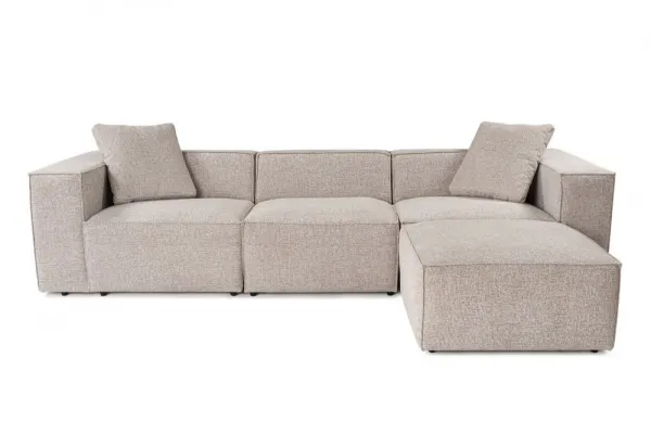 Rohová sedacia súprava / Rohová pohovka Lora (L1-O1-1R-POUFFE ) - Mocha