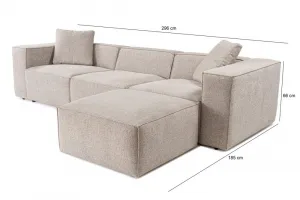 Rohová sedacia súprava / Rohová pohovka Lora (L1-O1-1R-POUFFE ) - Mocha