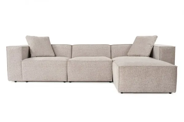 Rohová sedacia súprava / Rohová pohovka Lora (L1-O1-1R-POUFFE ) - Mocha