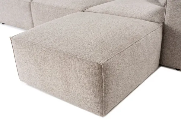 Rohová sedacia súprava / Rohová pohovka Lora (L1-O1-1R-POUFFE ) - Mocha