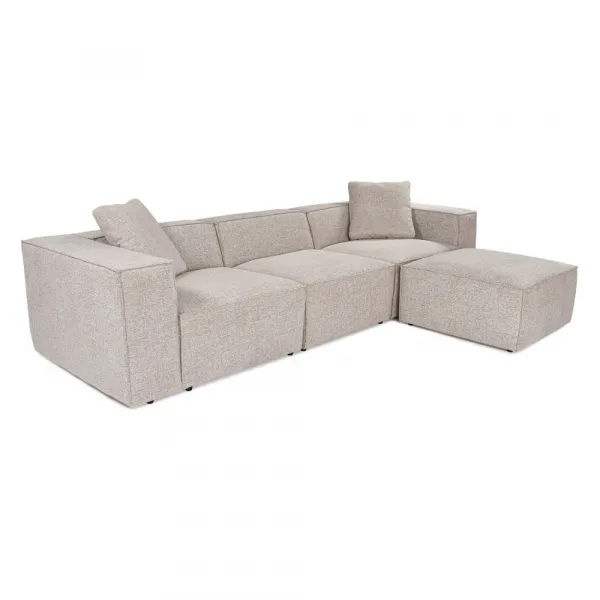 Rohová sedacia súprava / Rohová pohovka Lora (L1-O1-1R-POUFFE ) - Mocha