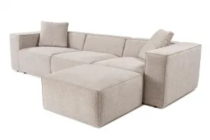 Rohová sedacia súprava / Rohová pohovka Lora (L1-O1-1R-POUFFE ) - Mocha
