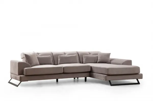 Hanah Home Rohová sedací souprava Frido 308 cm světle šedá pravá
